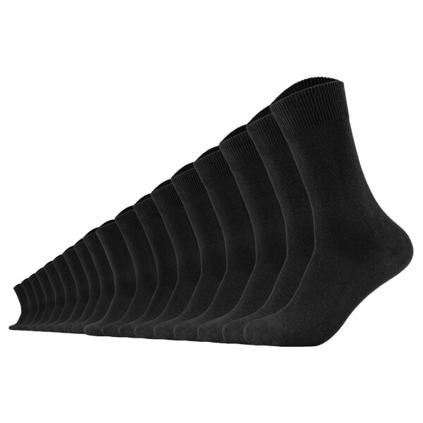Camano unisex socks pack of 18 - Comfort Socks, plain colour Black 47-49 (UK 12-15)