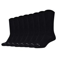 Camano Unisex Socken, 8er Pack - Organic Diabetic Socks, Diabetiker-Socken, einfarbig Schwarz 39-42