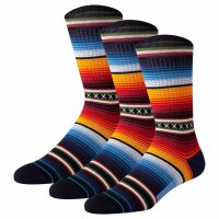 STANCE Unisex Socks, 3-pack - CURREN ST CREW, Stripes, Fair Isle Pattern, Cotton Blend Red 38-42