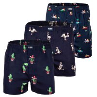 Happy Shorts Herren Webboxershorts, 3er Pack - American...