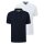 s.Oliver Mens Polo Shirt, 2-pack – Basic, polo collar, cotton, plain White/Dark Blue XL (X-Large)