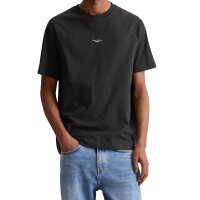 Marc OPolo Denim Herren T-Shirt, 2er Pack - Relaxed Fit, Baumwolle, Logo, einfarbig Schwarz/Weiß S