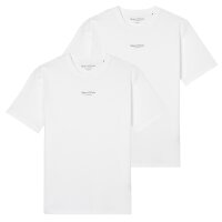Marc OPolo Herren T-Shirt, 2er Pack - Medium-Logo, Regular Fit, Baumwolle, Logoprint, uni Weiß S