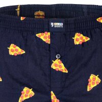 Happy Shorts Herren Webboxershorts, 3er Pack - American Style, Baumwolle, gemustert Burger/Pizza/Bier M