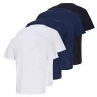 JACK&JONES Mens T-shirts, 5-pack - JJTILEY JJNOLAN, crew neck, cotton White/Dark Blue/Black S (Small)