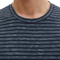 Marc OPolo Mens T-shirt, striped – slub jersey, crew neck, regular fit, cotton Blue M (Medium)