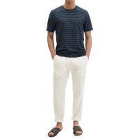 Marc OPolo Mens T-shirt, striped – slub jersey, crew neck, regular fit, cotton Blue M (Medium)