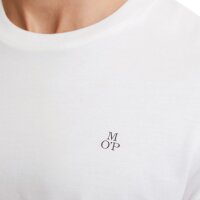 Marc OPolo Herren T-Shirt, 2er Pack - Small-Logo, Regular Fit, Baumwolle, uni Weiß S