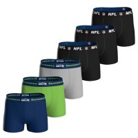 NFL Herren Boxershorts, 6er Pack - NFL Teams, Boxers, Football, Logo, Baumwollmischung Seattle Seahawks/Schwarz L