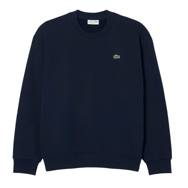 LACOSTE Men Sweatshirt - Fleece Sweatshirt, Crew Neck, Regular Fit Dark blue S (Small)