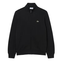 LACOSTE Herren Sweatjacke mit Stehkragen - Zipped Fleece Sweatshirt, Regular Fit Schwarz S