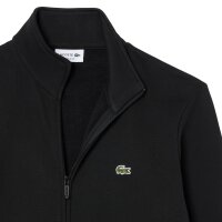 LACOSTE Herren Sweatjacke mit Stehkragen - Zipped Fleece Sweatshirt, Regular Fit Schwarz S