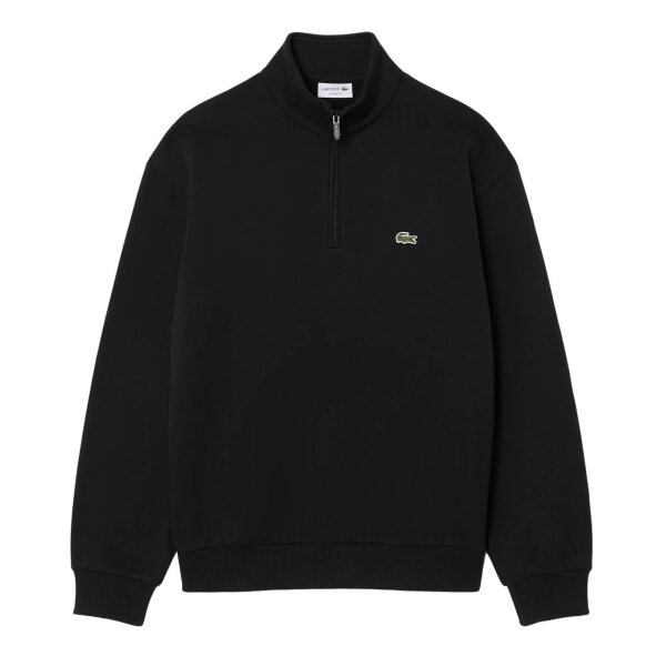 LACOSTE Men Sweatshirt with Stand-up Collar - Zip Fleece Sweatshirt, Regular Fit Black S (Small)