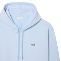 LACOSTE Men Hooded Sweatshirt - Fleece Hoodie, Regular Fit Light blue S (Small)
