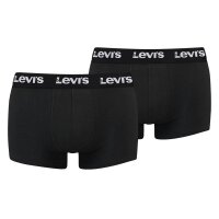 Levis Herren Boxershorts, 2er Pack - Logo Trunk 2P, Logobund, Baumwoll-Stretch, einfarbig Schwarz M