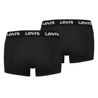 Levis Herren Boxershorts, 2er Pack - Logo Trunk 2P, Logobund, Baumwoll-Stretch, einfarbig Schwarz M