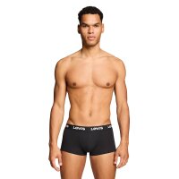 Levis Men Boxer Shorts, 2-pack - Logo Trunk 2P, logo waistband, stretch cotton, plain Black M (Medium)