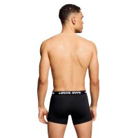 Levis Herren Boxershorts, 3er Pack - Repeat Logo Boxer Brief 3P, Logobund, Baumwoll-Stretch, einfarbig Schwarz M