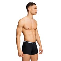 Levis Herren Boxershorts, 3er Pack - Repeat Logo Boxer Brief 3P, Logobund, Baumwoll-Stretch, einfarbig Schwarz M