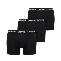 Levis Men Boxer Shorts, 3-pack - Repeat Logo Boxer Brief 3P, logo waistband, stretch cotton, plain Black M (Medium)