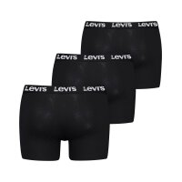 Levis Men Boxer Shorts, 3-pack - Repeat Logo Boxer Brief 3P, logo waistband, stretch cotton, plain Black M (Medium)