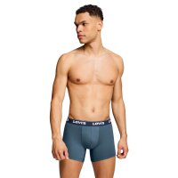 Levis Herren Boxershorts, 3er Pack - Repeat Logo Boxer Brief 3P, Logobund, Baumwoll-Stretch, einfarbig Dunkelblau M