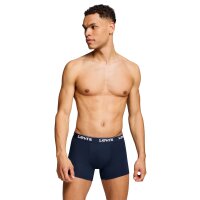 Levis Herren Boxershorts, 3er Pack - Repeat Logo Boxer Brief 3P, Logobund, Baumwoll-Stretch, einfarbig Dunkelblau M