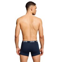 Levis Herren Boxershorts, 3er Pack - Repeat Logo Boxer Brief 3P, Logobund, Baumwoll-Stretch, einfarbig Dunkelblau M
