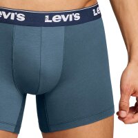 Levis Herren Boxershorts, 3er Pack - Repeat Logo Boxer Brief 3P, Logobund, Baumwoll-Stretch, einfarbig Dunkelblau M