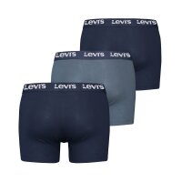 Levis Men Boxer Shorts, 3-pack - Repeat Logo Boxer Brief 3P, logo waistband, stretch cotton, plain Dark blue M (Medium)