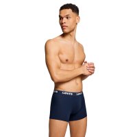 Levis Men Boxer Shorts, 3-pack - Repeat Logo Boxer Brief 3P, logo waistband, stretch cotton, plain Dark blue M (Medium)