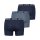 Levis Men Boxer Shorts, 3-pack - Repeat Logo Boxer Brief 3P, logo waistband, stretch cotton, plain Dark blue M (Medium)