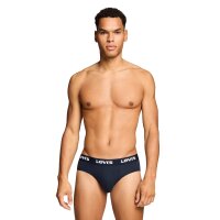Levis Men Briefs, 2-pack - Repeat Logo Brief 2P, logo waistband, stretch cotton, plain Dark blue M (Medium)