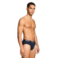 Levis Men Briefs, 2-pack - Repeat Logo Brief 2P, logo waistband, stretch cotton, plain Dark blue M (Medium)