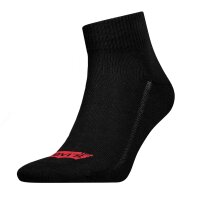 Levis Unisex Quarter-Socken, 3er Pack- Mid Cut Batwing Logo, Recycled Cotton 3P, einfarbig Schwarz 39-42