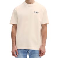 Marc OPolo Herren T-Shirt, kurzarm - Rundhals, Loose Fit, Heavy Jersey, Baumwolle, Print Weiß M
