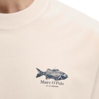 Marc OPolo Herren T-Shirt, kurzarm - Rundhals, Loose Fit, Heavy Jersey, Baumwolle, Print Weiß M