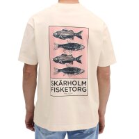 Marc OPolo Mens T-shirt, short-sleeved – crew neck, loose fit, heavy jersey, cotton, print White M (Medium)