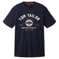 TOM TAILOR Mens T-shirt – Logo T-shirt, crew neck,...