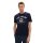 TOM TAILOR Mens T-shirt – Logo T-shirt, crew neck, regular fit, cotton, print Blue M (Medium)