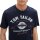 TOM TAILOR Mens T-shirt – Logo T-shirt, crew neck, regular fit, cotton, print Blue M (Medium)