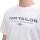 TOM TAILOR Mens T-shirt – Printed T-shirt, crew neck, regular fit, cotton White M (Medium)