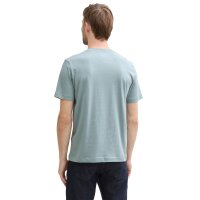TOM TAILOR Mens T-shirt – Printed T-shirt, crew neck, regular fit, cotton Mint Green L (Large)