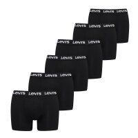 Levis Herren Boxer-Shorts, 6er Pack -  Logo Boxer Brief 6P, Cotton Stretch, ECOM Schwarz M