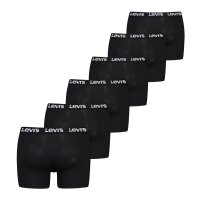 Levis Herren Boxer-Shorts, 6er Pack -  Logo Boxer Brief 6P, Cotton Stretch, ECOM Schwarz M