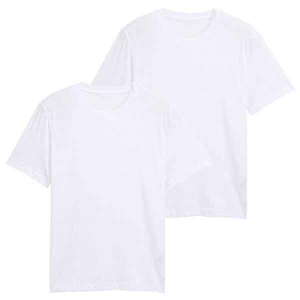 TOM TAILOR Mens T-shirt, 2-pack – Double Pack Crew Neck T-shirt, round neck, regular fit, cotton White M (Medium)