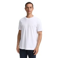 TOM TAILOR Herren T-Shirt, 2er Pack - Double Pack Crew Neck Tee, Rundhals, Regular Fit, Baumwolle Weiß M