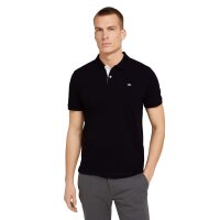 TOM TAILOR Mens Polo Shirt, Button Placket - Basic Polo With Contrast, Regular Fit, Cotton Black M (Medium)