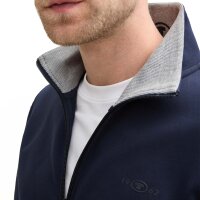 TOM TAILOR Herren Sweatjacke mit Stehkragen - Printed Stand-Up Sweat Jacket, Regular Fit, Baumwollmischung Blau M
