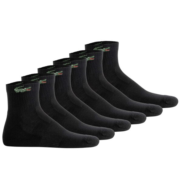 LACOSTE Unisex Sneakersocken, 6er Pack - Mid- Length, Sport Socks Schwarz 35-38